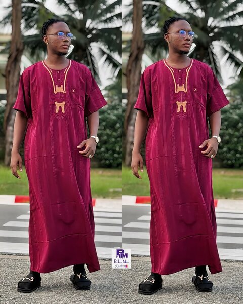 Tunique longue rouge pour homme