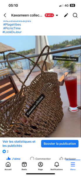 Panier en paille tressée