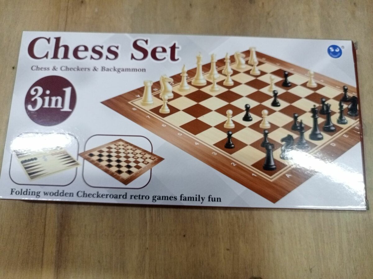 Jeu d'échecs 3-en-1 en bois