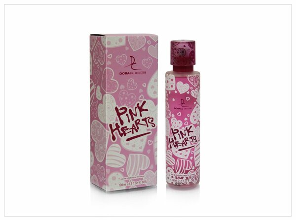 Pink hearts perfume