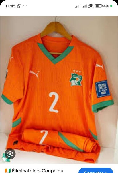 Maillot Côte d'Ivoire 2023