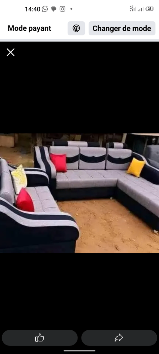 Canapé d'angle confortable