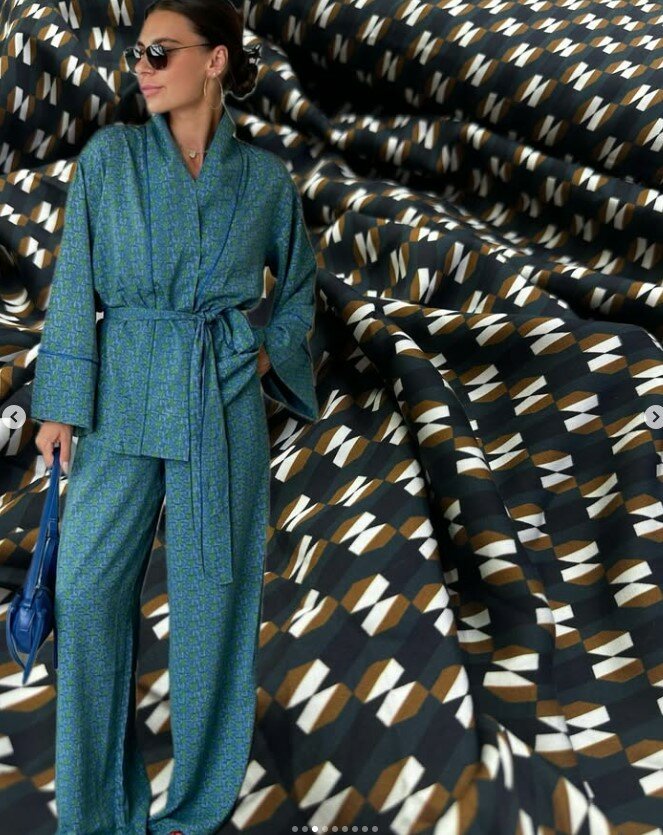 Красивая ткань с узором Купра штапель для пошива одежды