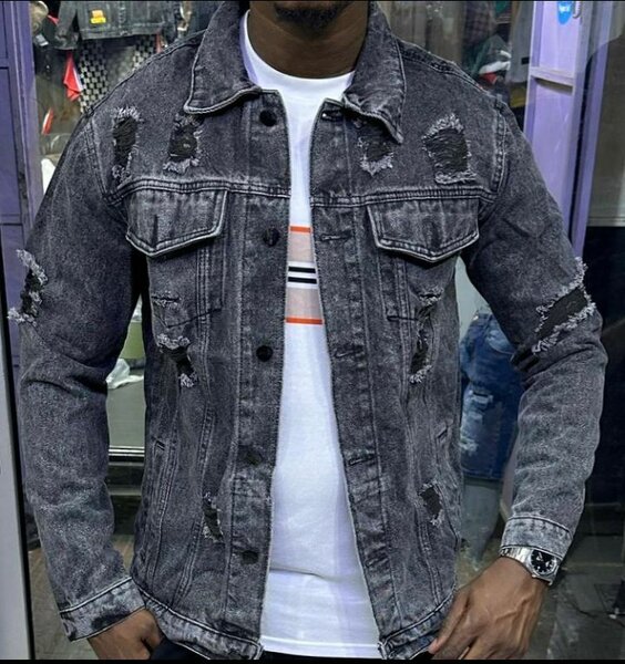 Veste en Jean Distressed Homme