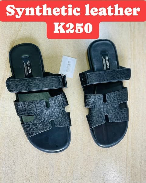 Synthetic leather slippers  