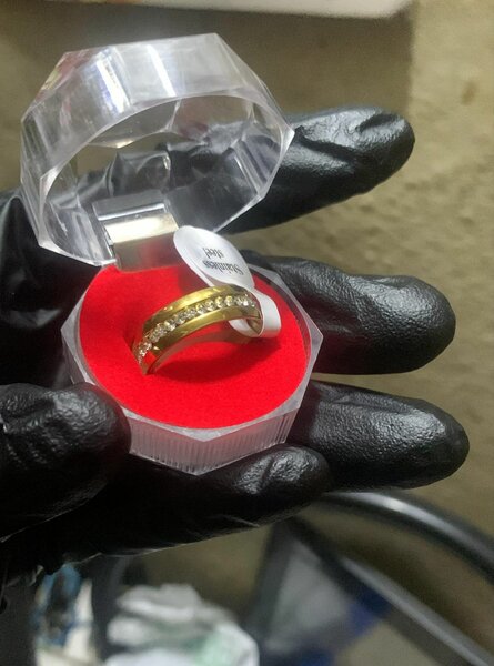 Bague élégante en argent et or