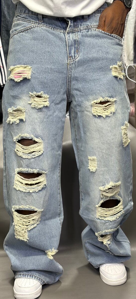 Jeans déchirés unisexes tendance