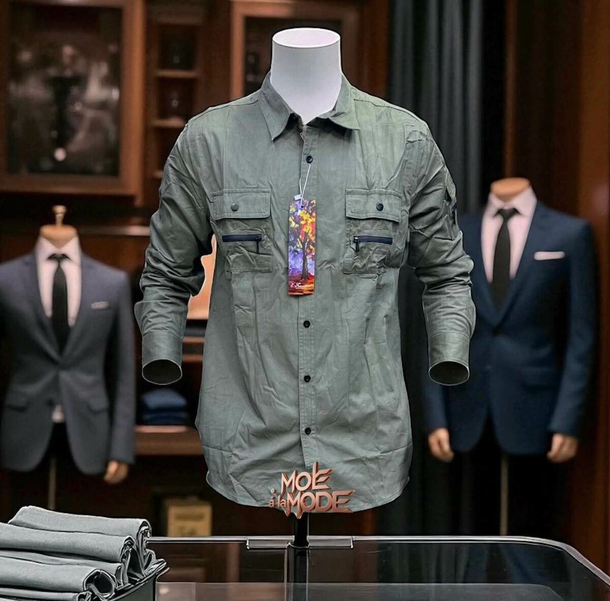 Chemise à manches longues homme