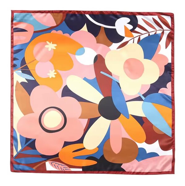 Foulard en soie coloré floral