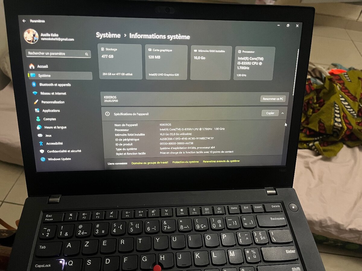 Ordinateur portable ThinkPad Lenovo