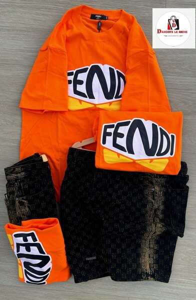 T-shirt Fendi orange homme