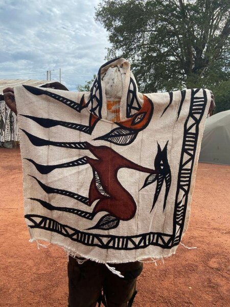 Poncho en laine ethnique