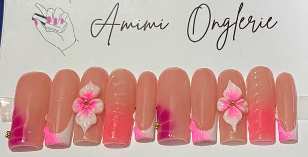Ongles Artificiels Floraux Roses