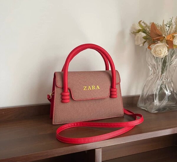 Sac à main tendance rouge Zara
