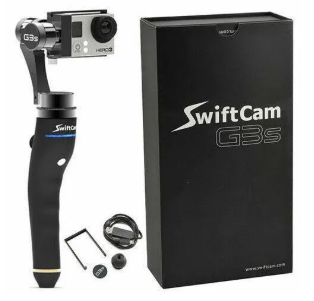 Swiftcam G3s 3-axis Auto-stabilizing Hand Held Holder Stabilizer Handled Gimbal for Gopro Hero 4 Gopro Hero 3 Action Camera - Includes Bluetooth Wireless Headphones