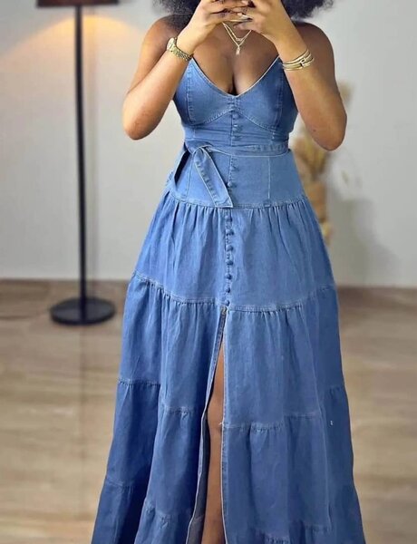 Robe longue en jean élégante