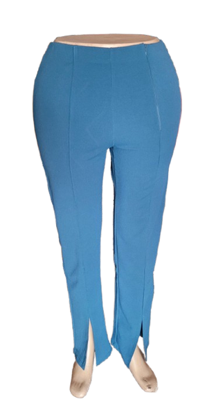 Pantalon ajusté bleu femme