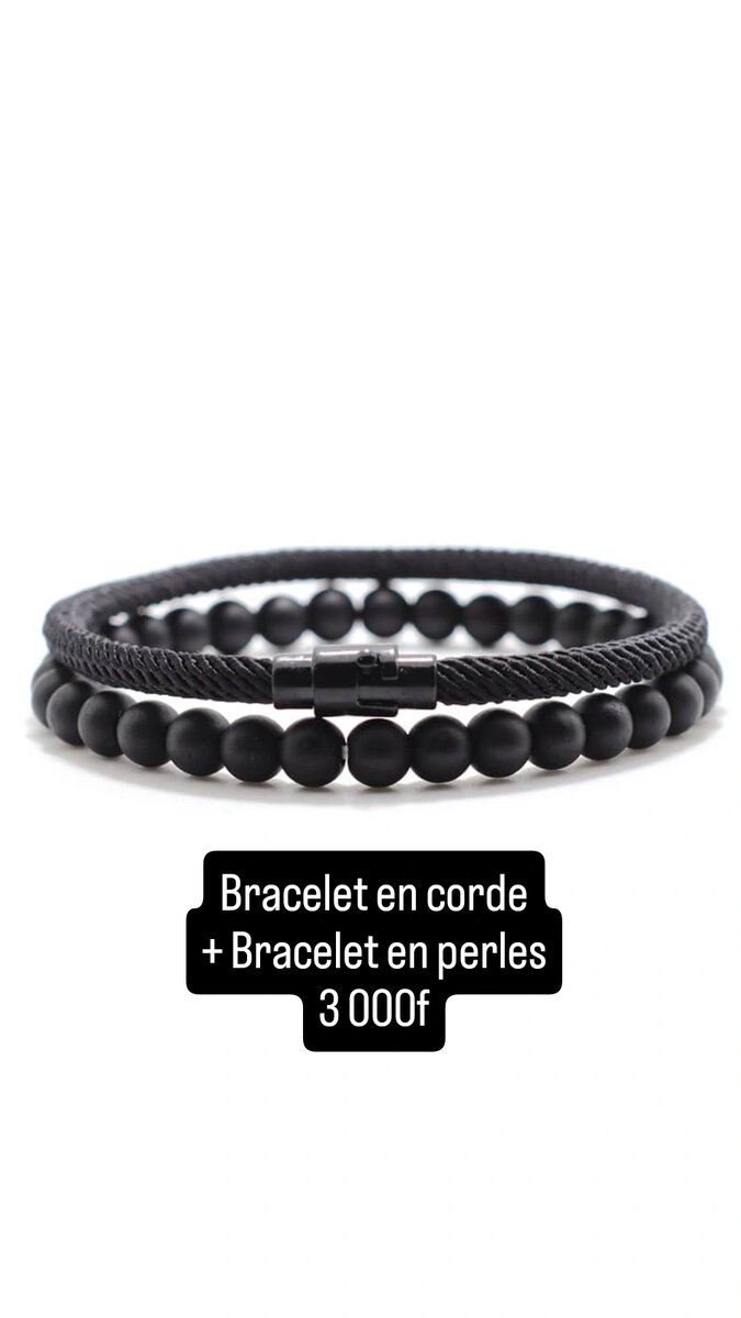 BRACELET EN CORDE AVEC PERLES