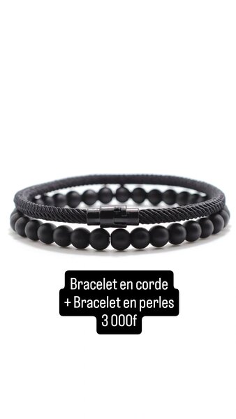 BRACELET EN CORDE AVEC PERLES