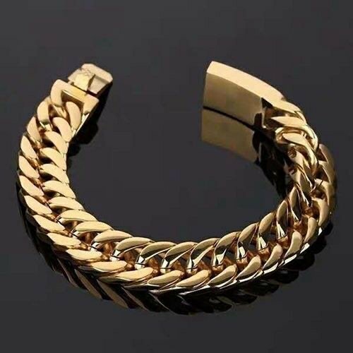 Men's Bracelet Punk Gold 18K Cuban Chain