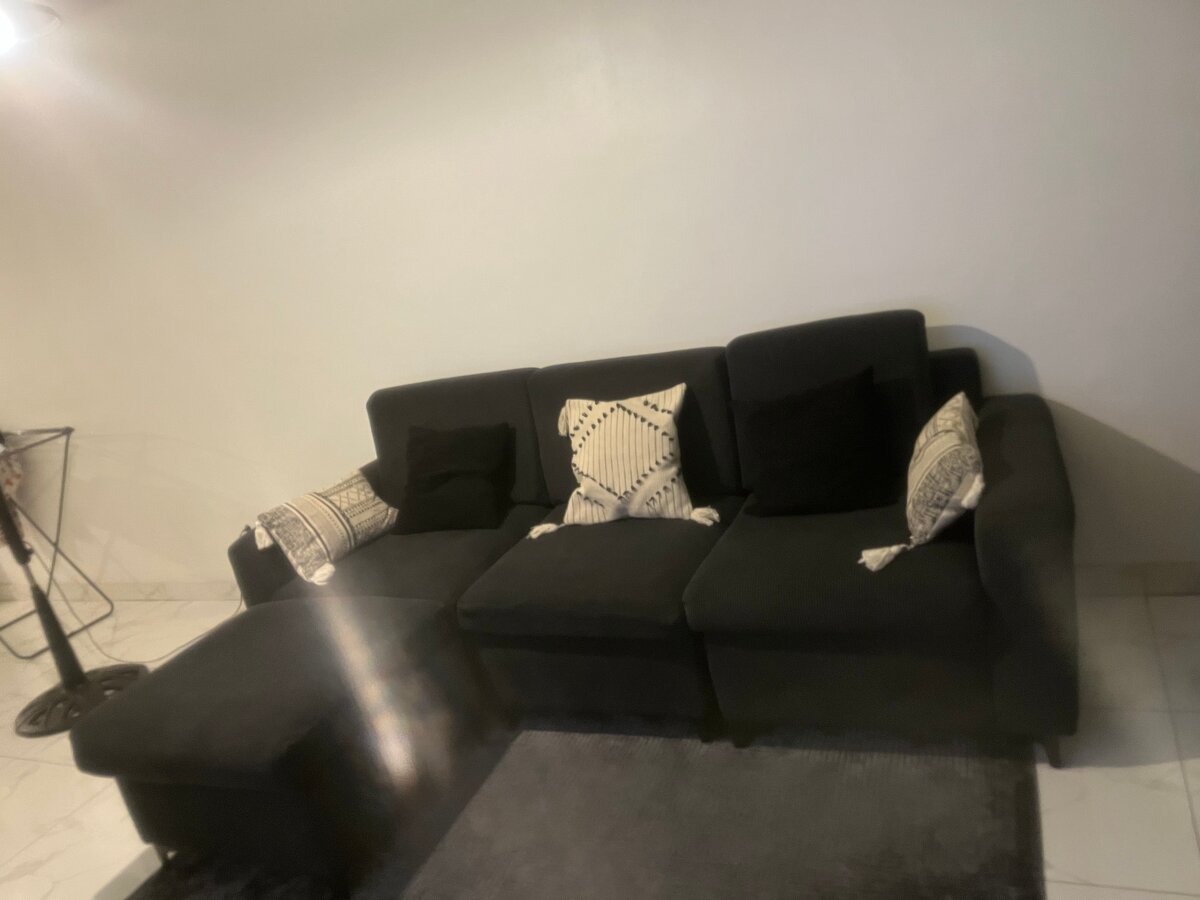 Canapé d'angle moderne noir