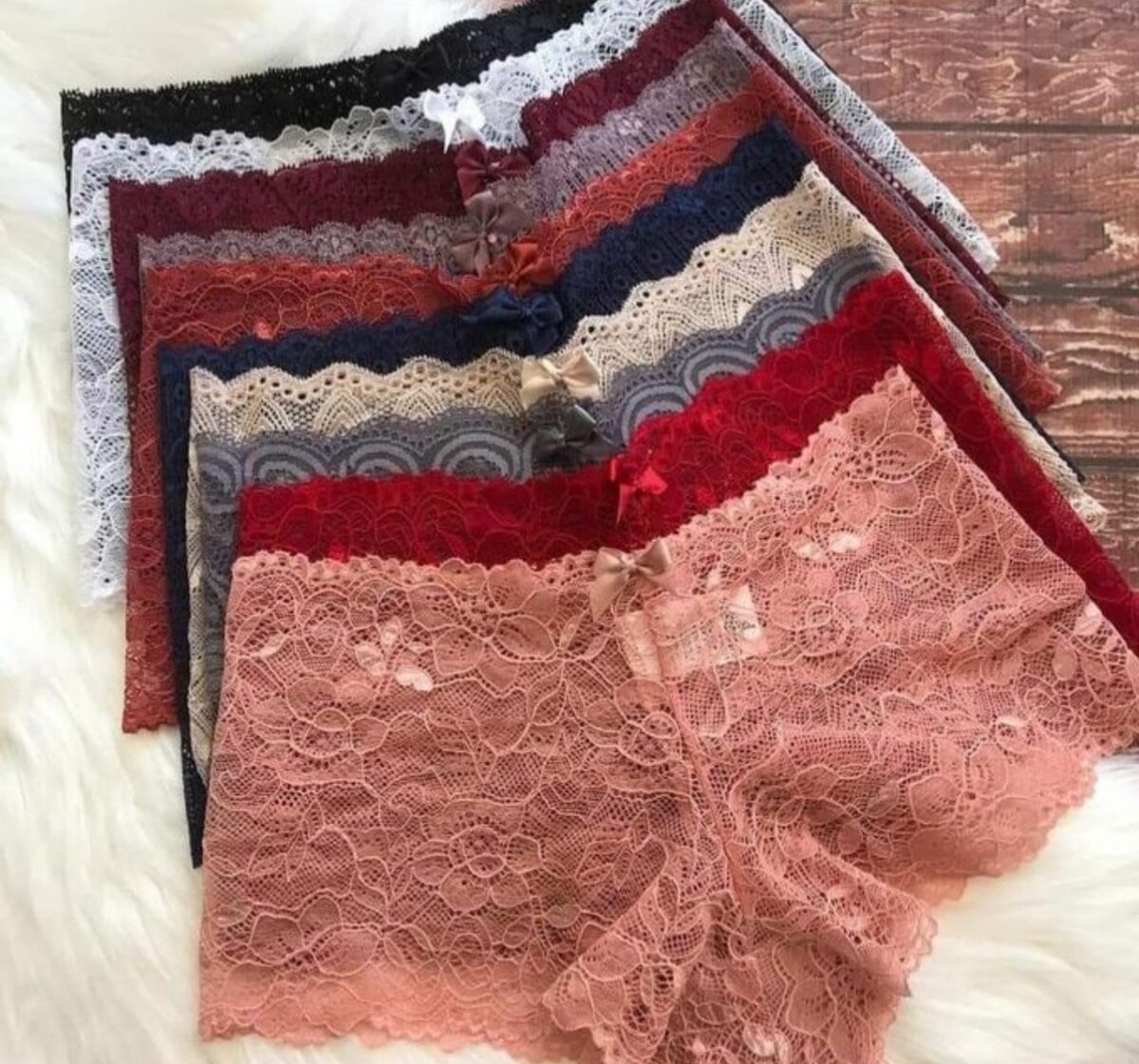 10 Pieces Of Ladies cotton Lace Panties Set- Multicolour