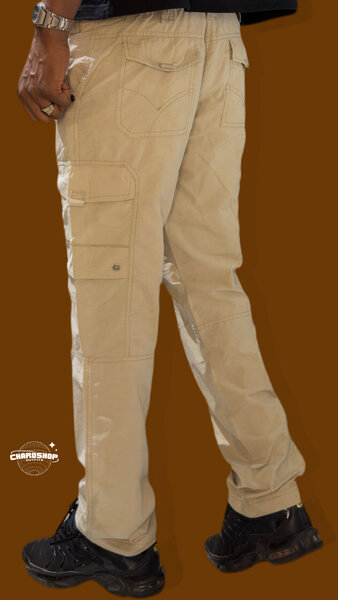 Pantalon cargo beige homme