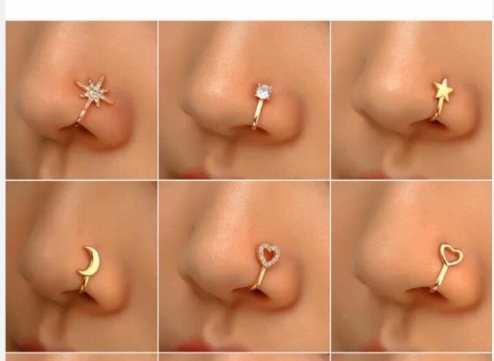 Anneaux de nez étoile dorés