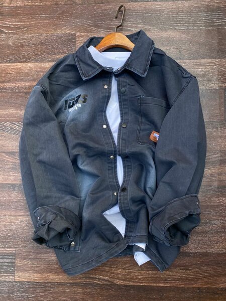 Veste en jean noir homme