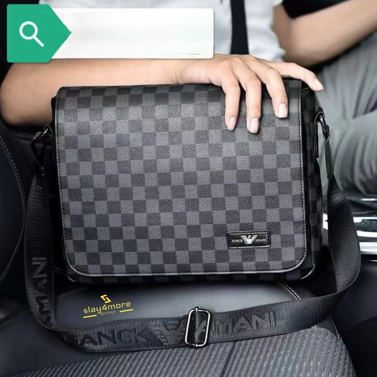 Classic Checkered Messenger Bag