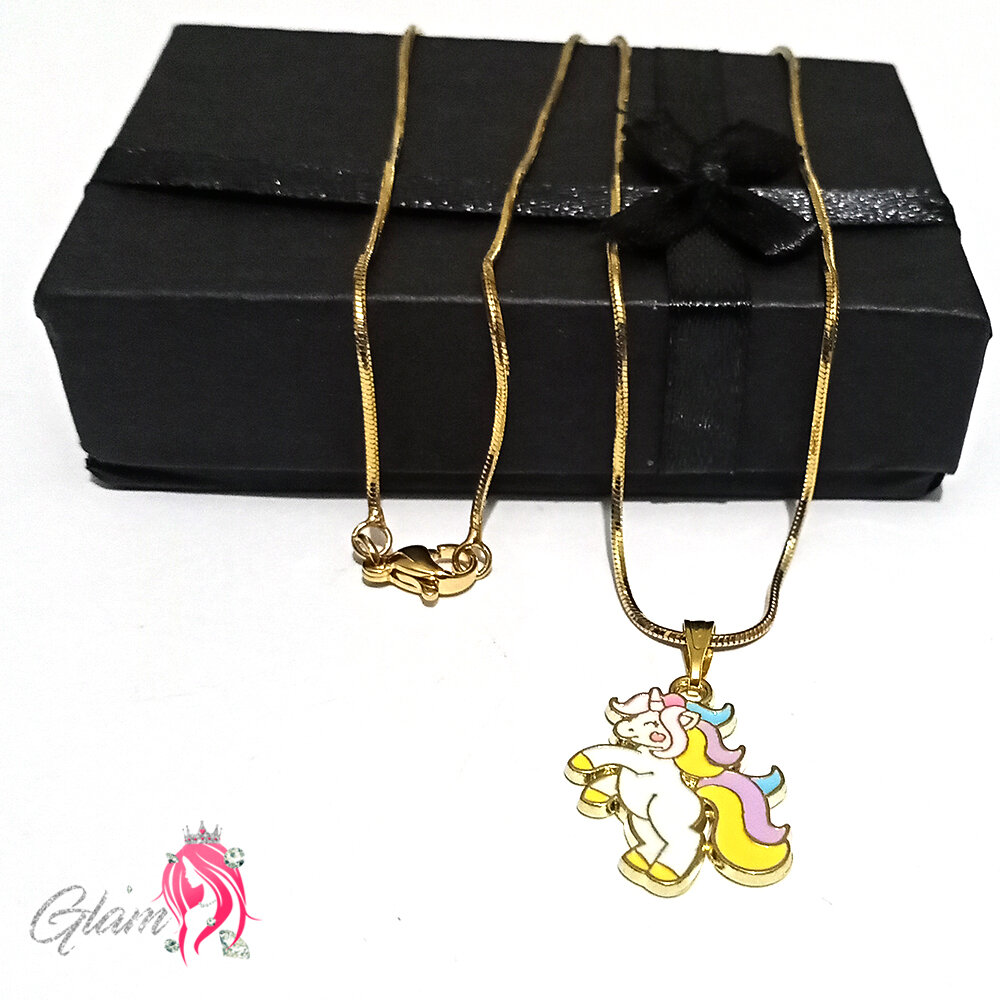 Cute Unicorn Necklace Gift Box