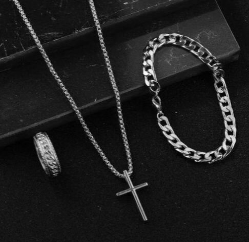 Ensemble Bijoux Homme Acier