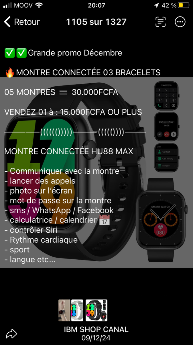 Montre connectée HU88
