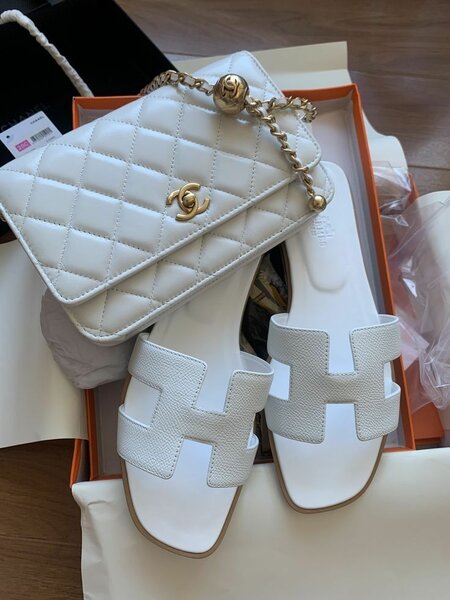 SLIPPERS AND BAG