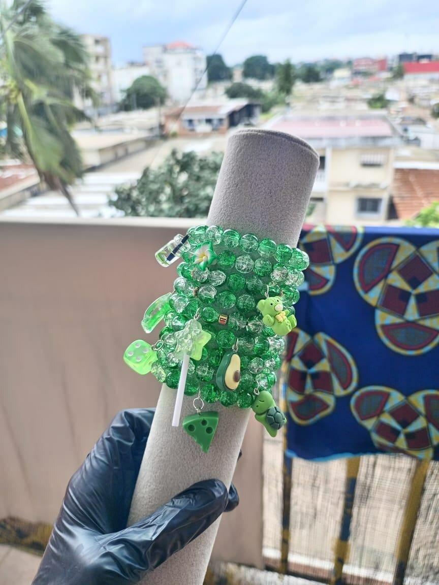 Bracelet perles vertes 3a1000f