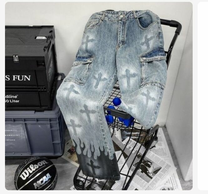 Jean tendance motifs croix