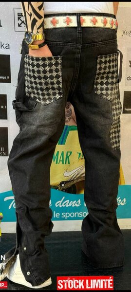 Jean patchwork gros bas