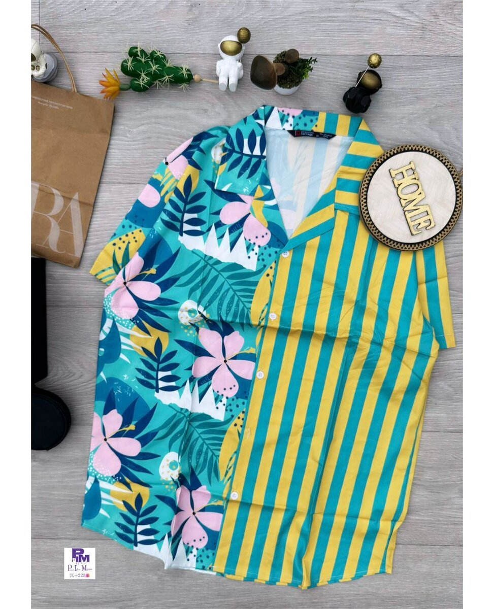 Chemise à motifs colorés