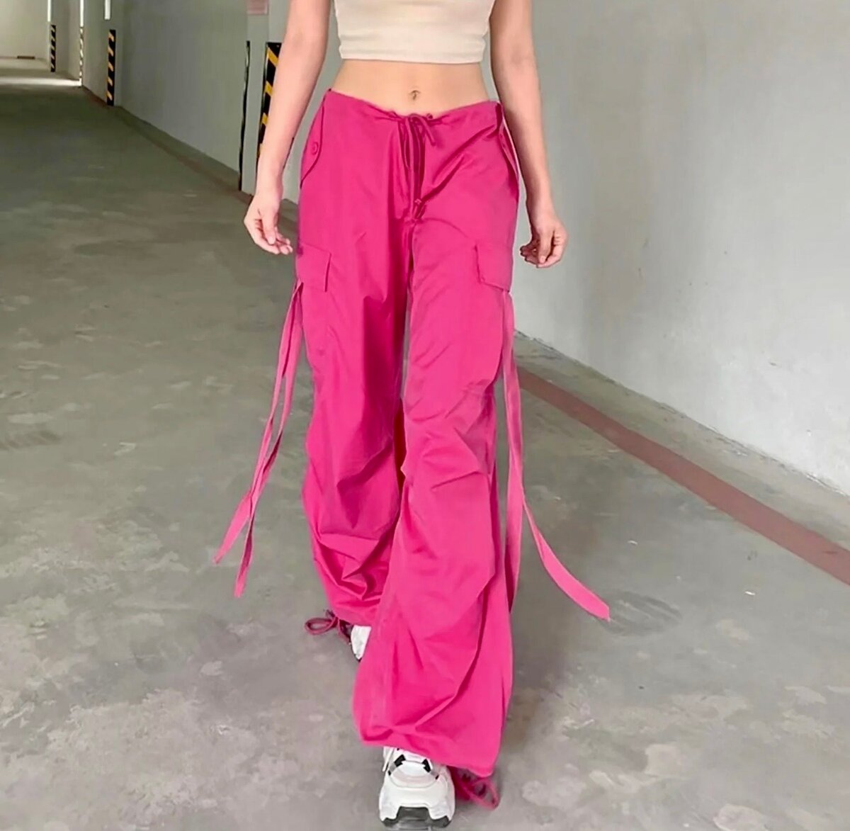 Women's Pink Cargo Pants
