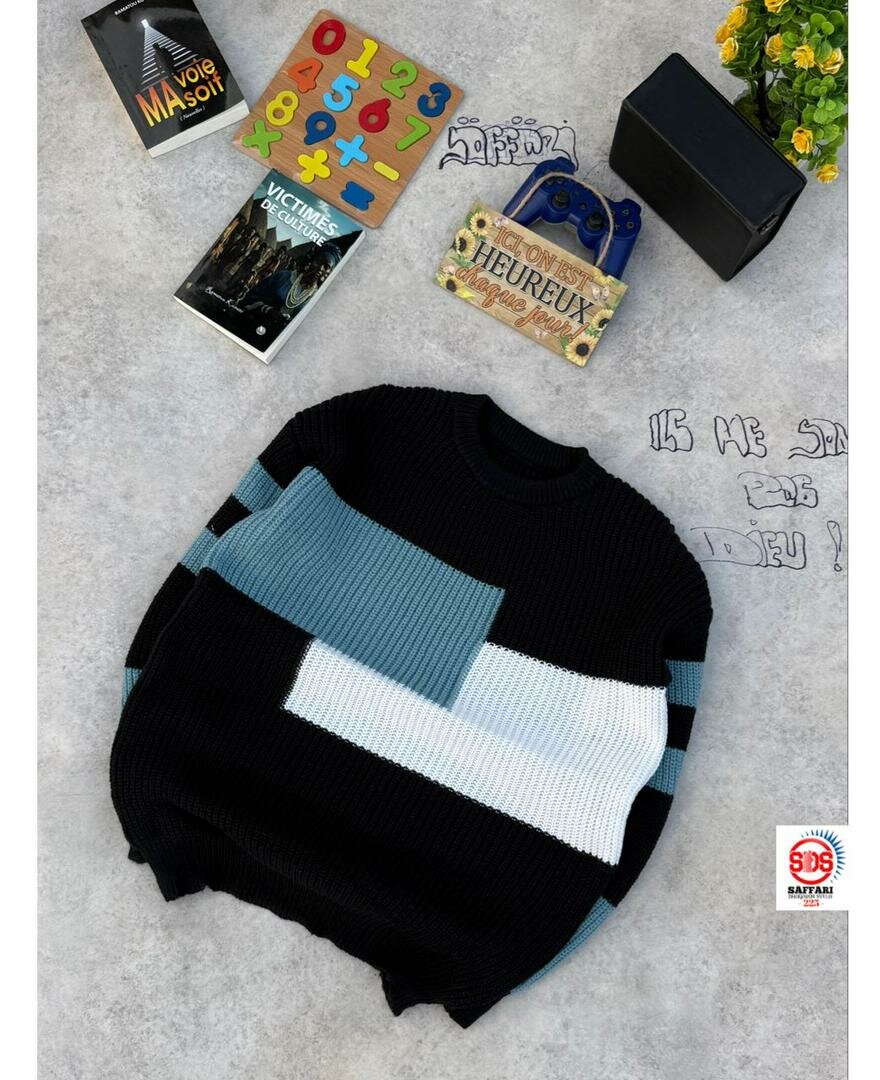 Pull en maille colorblock