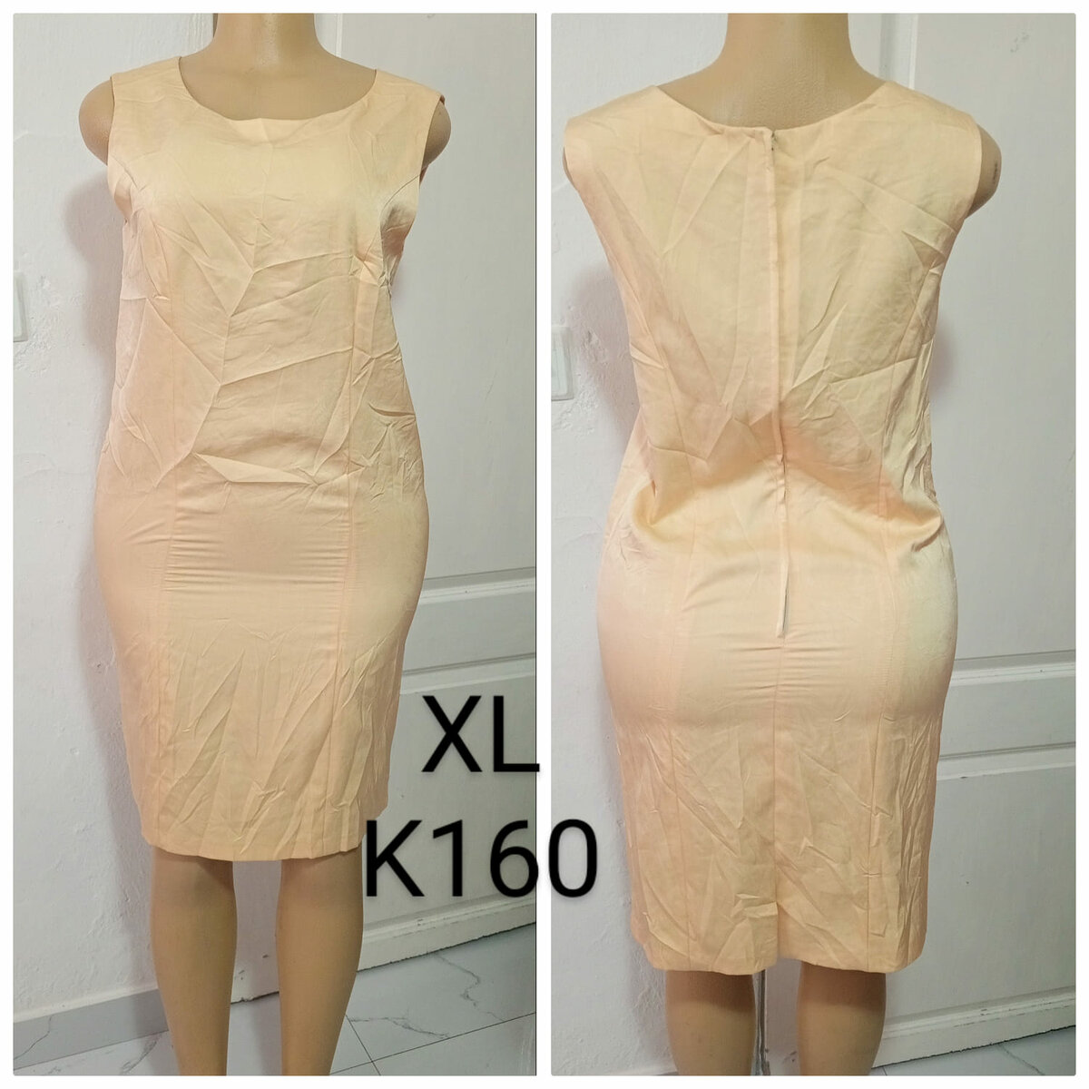 Beige Sleeveless Women's Dress, size XL