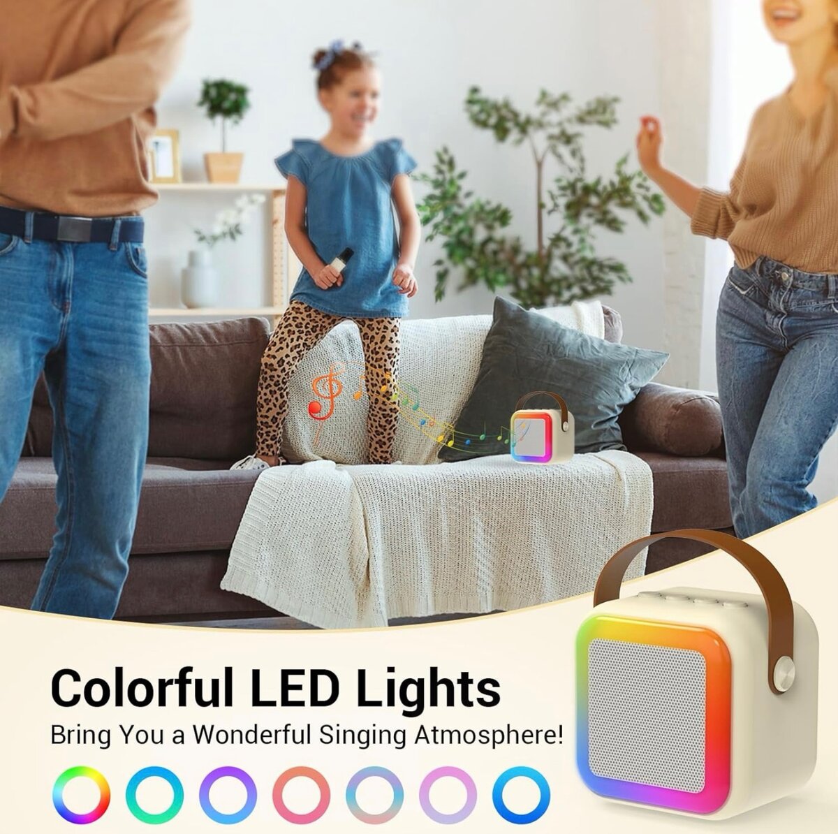 Machine à karaoké pour enfants avec 2 microphones sans fil e