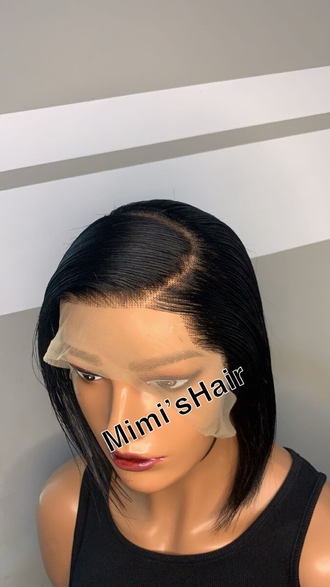 Human hair frontal bob