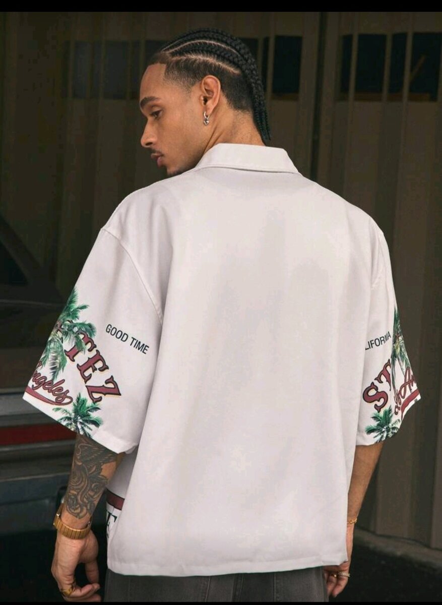 Chemise à motifs palmiers