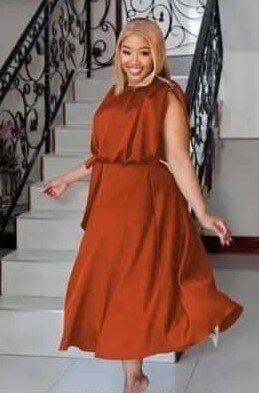 Beautiful and high quality women's dress brown