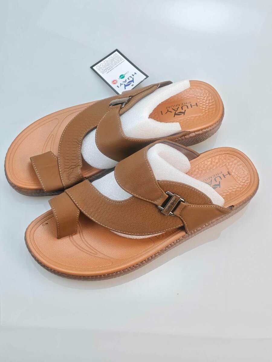 Sandales confort en cuir marron