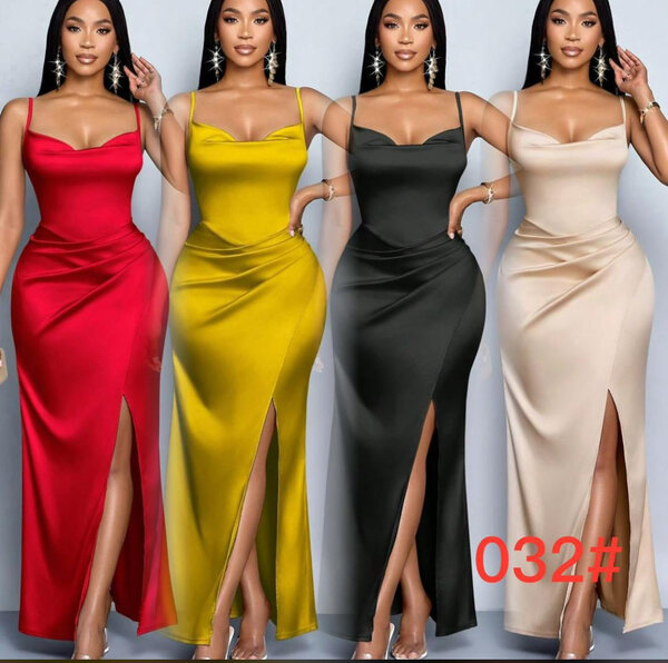 Robe longue élégante satinée