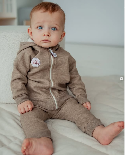 Хлопковый трикотаж с мягким начесом  костюм для малышей 