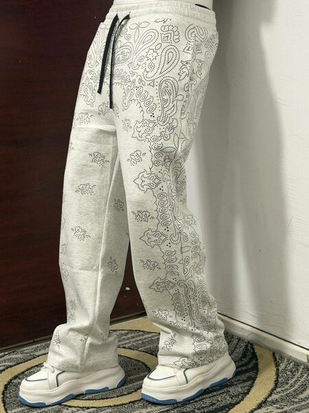 Jogging gris à motifs paisley