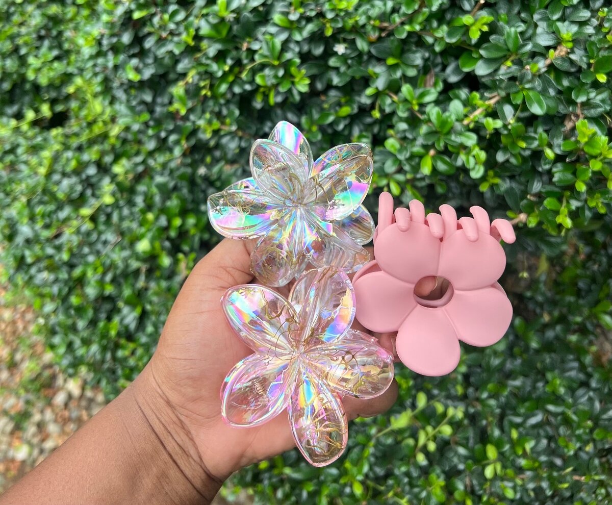 Pince à cheveux fleurs colorées